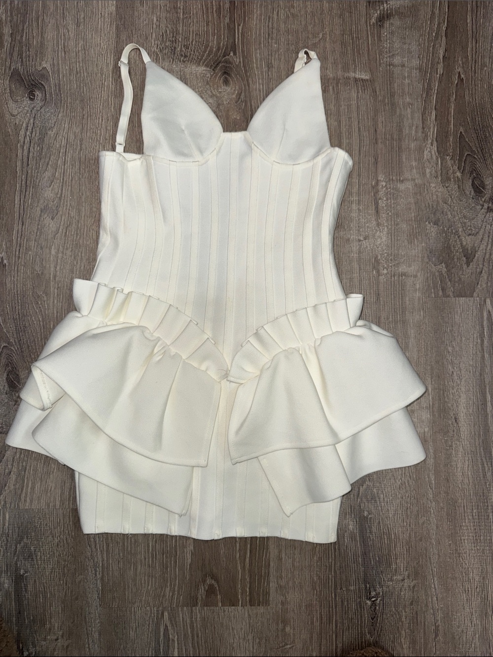 Ivory Ruffled Peplum Mini Dress